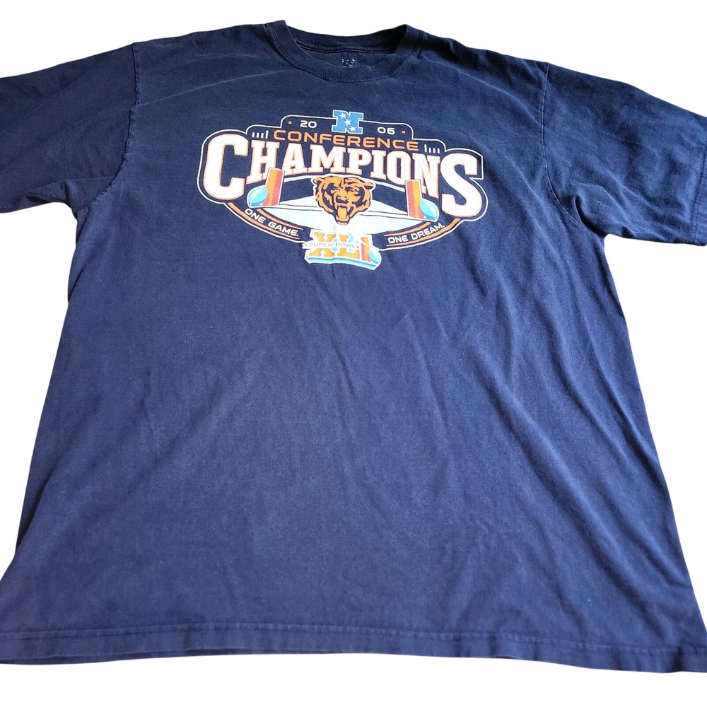 Chicago Bears Super‎ Bowl XLI Conference Champions 2006 Football T-Shirt Large